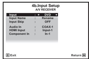 PIONEER VSX-923-S - Select 'Input Setup' from the System Setup menu. - 2