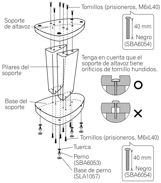 PIONEER CP-2EX - Montaje de los soportes de altavoz - 2