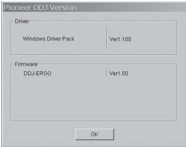 PIONEER DDJ-ERGO-V - - Checking the version of the driver software - 1