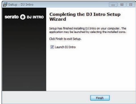 PIONEER DDJ-SB - Click [Finish] to quit the Serato DJ Intro installer. - 1