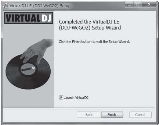 PIONEER DDJ-WEGO2 - Click [Finish]. - 1