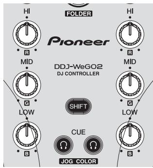 PIONEER DDJ-WEGO2 - Changing the color of the jog dial's illumination (⇒F) - 1
