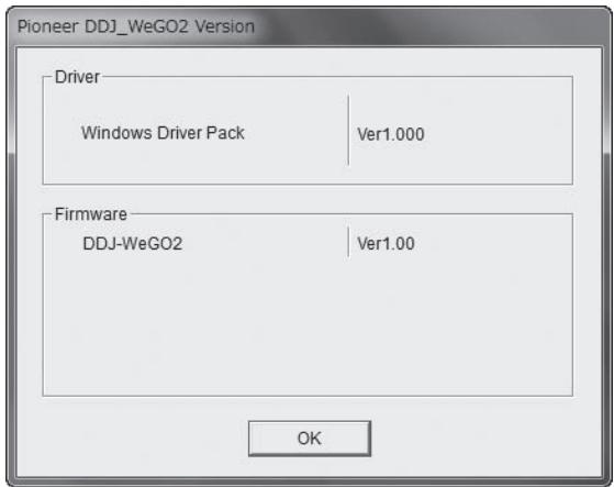 PIONEER DDJ-WEGO2 - Checking the version of the driver software - 1