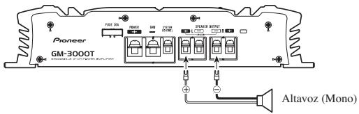 PIONEER GM-3000T - Conexión de los cables de altavoces - 2