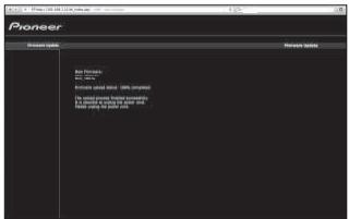 PIONEER X-HM71-S - The firmware upload status screen is displayed. Press Ok. - 1