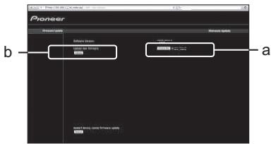 PIONEER X-HM81-S - Browse the latest firmware on your computer (a) and then press Upload (b). - 1