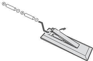 PIONEER X-SMC00 - Einlagen der Batterien in die Fernbedienung - 1