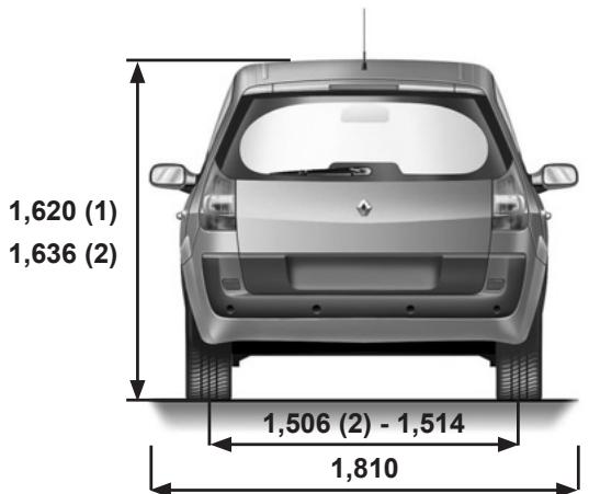 RENAULT SCENIC II - DIMENSIONS (en metres) - 4
