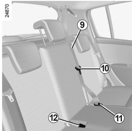 RENAULT CLIO 3 2012 - Rear centre seat belt - 1