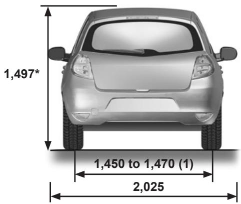 RENAULT CLIO 3 2012 - DIMENSIONS (in metres) (1/2) - 3