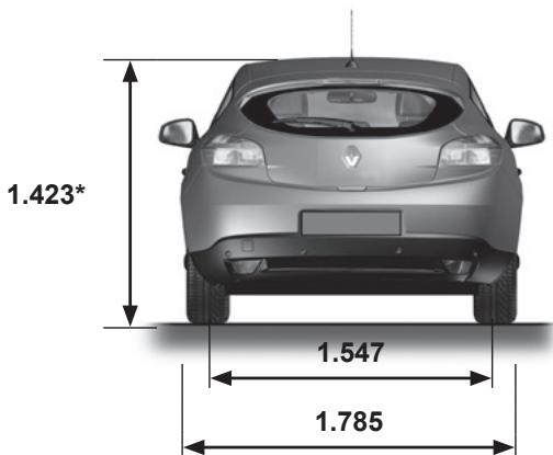 RENAULT MEGANE 3 2011 - DIMENSIONS (in metres) (1/3) - 3
