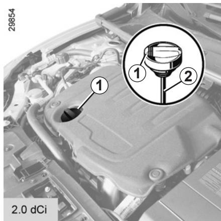 RENAULT MEGANE 3 2011 - ENGINE OIL LEVEL: topping up/filling (2/2) ENGINE OIL CHANGE - 2