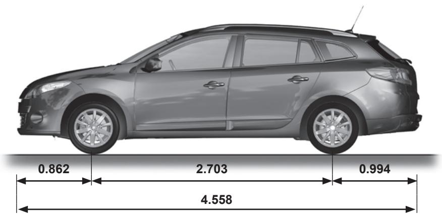 RENAULT MEGANE 3 2011 - DIMENSIONS (in metres) (2/3) - 4