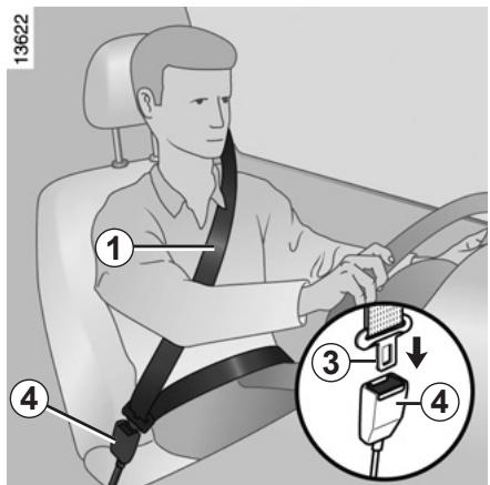 RENAULT MEGANE 3 2011 - Adjusting the seat belts - 1