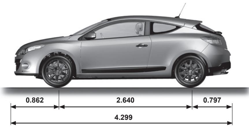 RENAULT MEGANE 3 2011 - DIMENSIONS (in metres) (1/3) - 1