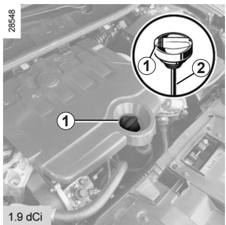 RENAULT MEGANE 3 2011 - ENGINE OIL LEVEL: topping up/filling (2/2) ENGINE OIL CHANGE - 3