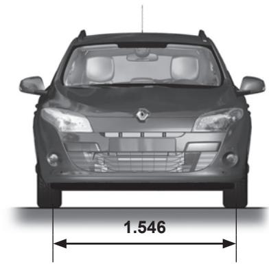 RENAULT MEGANE 3 2011 - DIMENSIONS (in metres) (2/3) - 5