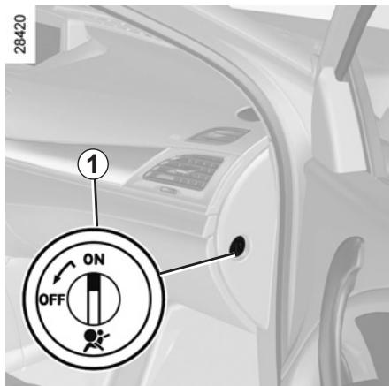RENAULT MEGANE 3 2012 - SECURITE ENFANTS : désactivation, activation airbag passager avant (3/3) - 1