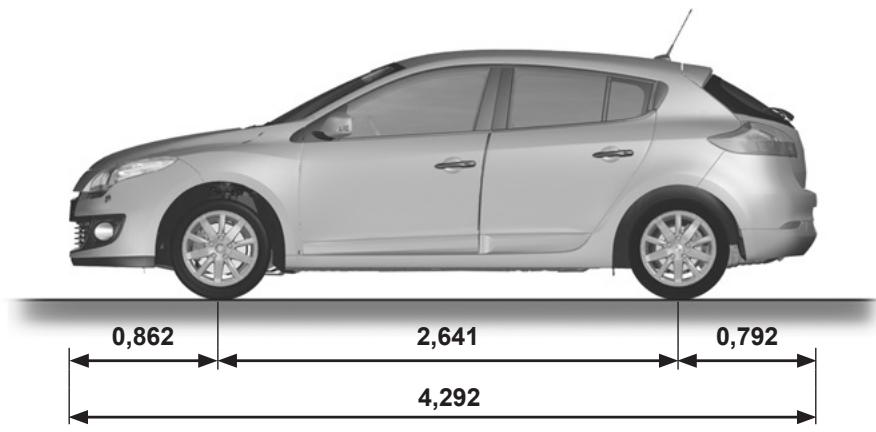 RENAULT MEGANE 3 2012 - DIMENSIONS (en metres) (2/3) - 1