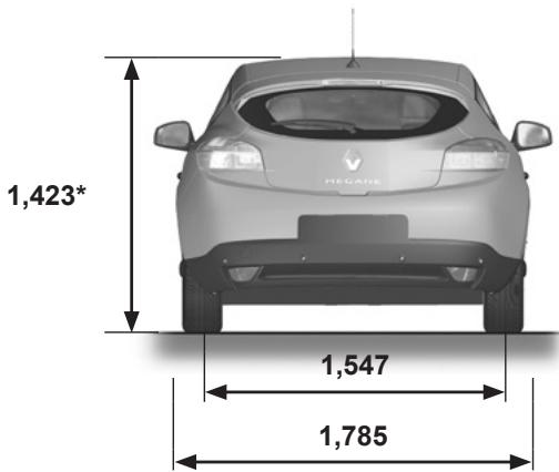 RENAULT MEGANE 3 2012 - DIMENSIONS (en metres) (1/3) - 3