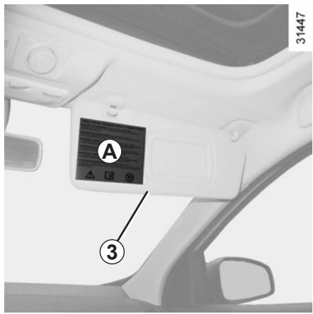 RENAULT MEGANE 3 2012 - SECURITE ENFANTS : désactivation, activation airbag passager avant (2/3) - 1