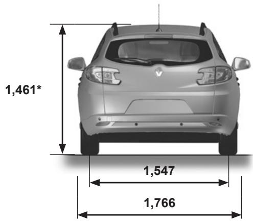 RENAULT MEGANE 3 2012 - DIMENSIONS (en metres) (3/3) - 3