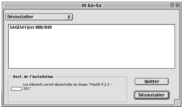 SAGEM F@ST 800 - Désinstallation du SAGEM f@st™ 800/840 - 1