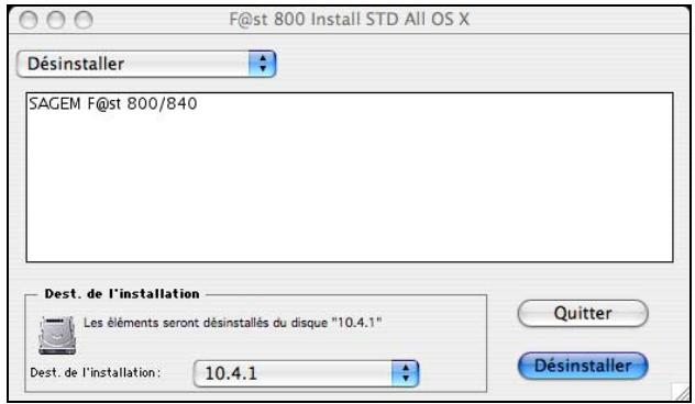 SAGEM F@ST 800 - Désinstallation du SAGEM f@st™ 800/840 - 2