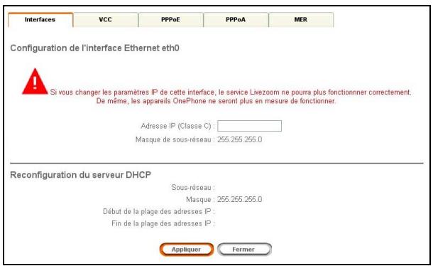 SAGEM LIVEBOX - Interface etho - 1