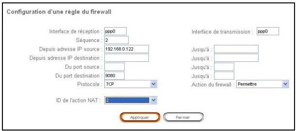 SAGEM LIVEBOX - 2) Configuration d'une politique de pare-feu - 3