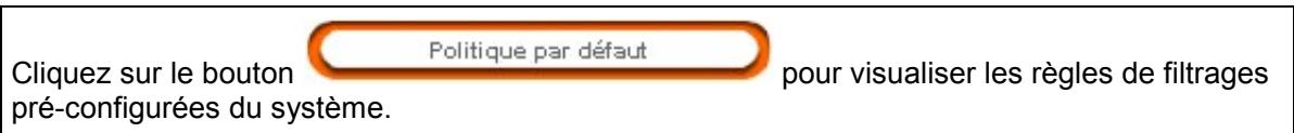 SAGEM LIVEBOX - Bouton "Politique par défaut" - 1