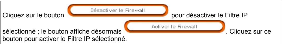 SAGEM LIVEBOX - Bouton "Désactiver le Firewall/ Activer le Firewall" - 1