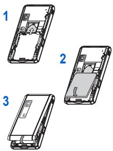 SAGEM MY401X - First use: installing the SIM card and the battery - 1