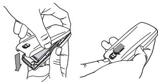 SAGEM MYX-1 - Installing the SIM card and the battery - 1
