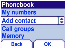SAGEM MYX-5M - Phonebook menu - 1