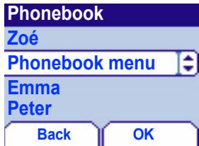 SAGEM MYX-5M - Phonebook menu - 2