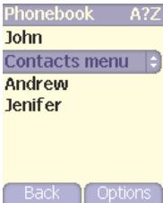 SAGEM MYZ3 - Contacts menu - 2