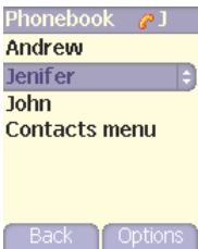 SAGEM MYZ3 - Options from a contact saved - 1