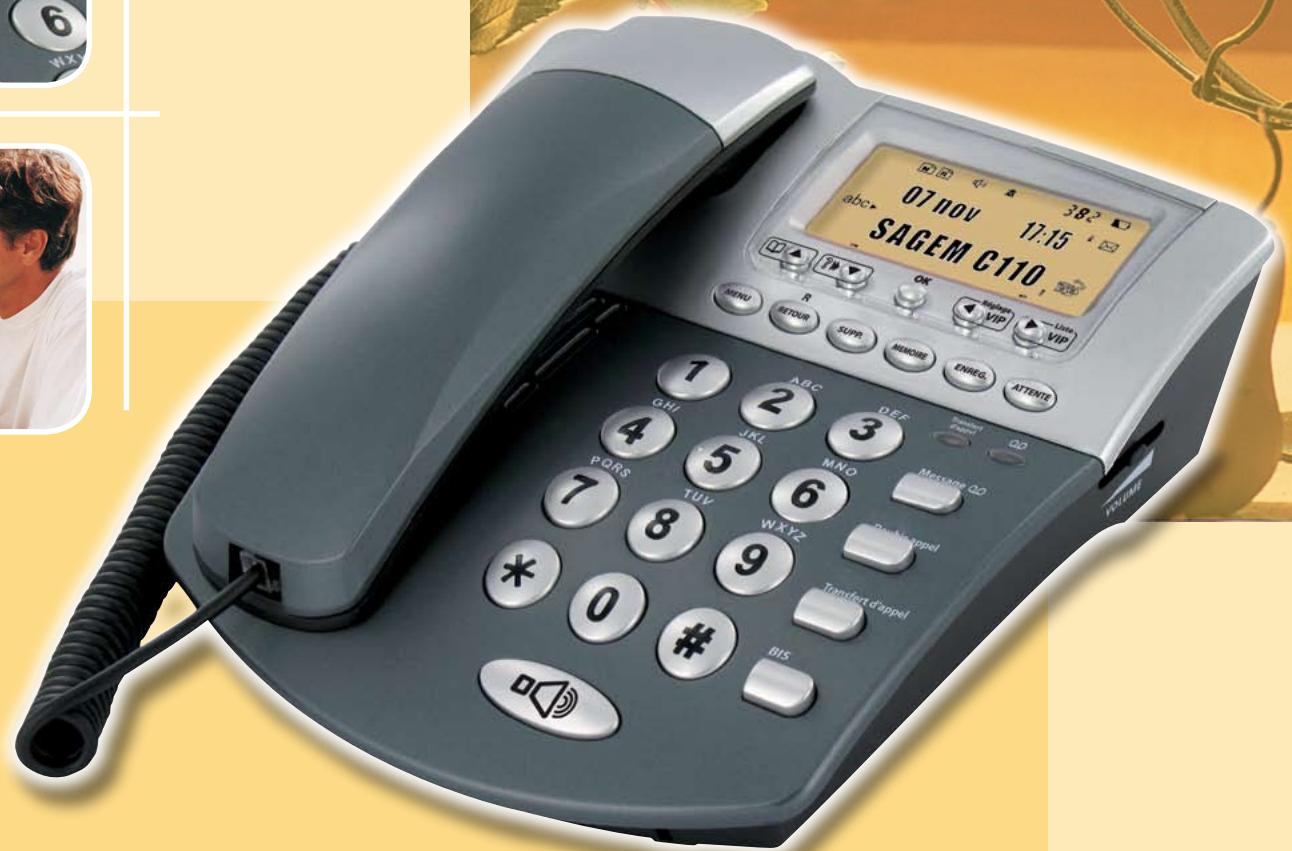 SAGEM C110 - Téléphone filaire facile et confortable - 3