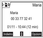 SAGEM D70H - Consultazione della lista delle chiamate ricevute o emesse - 2