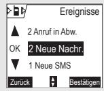 SAGEM D70H - Die List der Ereignisse einsehen - 3