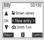 SAGEM D70H - Creating an entry - 1
