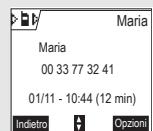 SAGEM D70H - Chiamata di un numero alla lista delle chiamate emesse o ricevute - 2