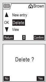 SAGEM D70H - Deleting an entry - 2