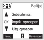 SAGEM D70H - De lijst met ingekomen en uitgaande oproepen raadplegen - 1