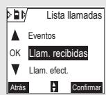 SAGEM D70H - Consulta de la lista de llamadas recibidas o efectuadas - 2