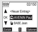 SAGEM D70H - Anrufen mithilfe des Telefonbuches - 1