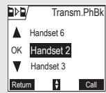 SAGEM D70H - Transferring a part of or the entire phonebook to another handset - 3