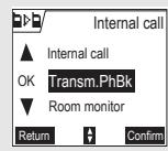 SAGEM D70H - Transferring a part of or the entire phonebook to another handset - 1