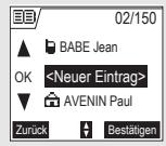 SAGEM D70H - Einen Eintrag hinzufügen - 2